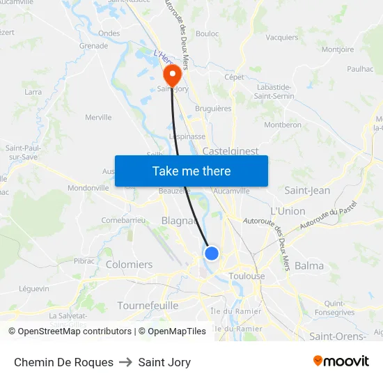 Chemin De Roques to Saint Jory map