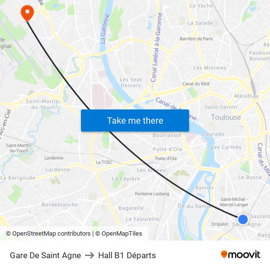 Gare De Saint Agne to Hall B1 Départs map