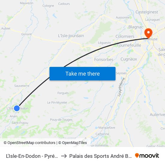 L'Isle-En-Dodon - Pyrénées to Palais des Sports André Brouat map