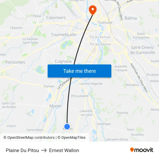 Plaine Du Pitou to Ernest Wallon map