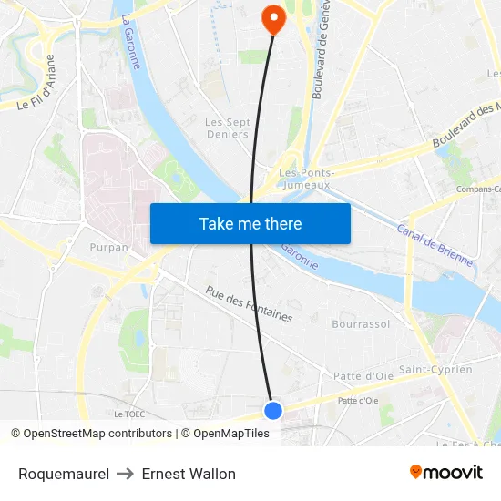 Roquemaurel to Ernest Wallon map