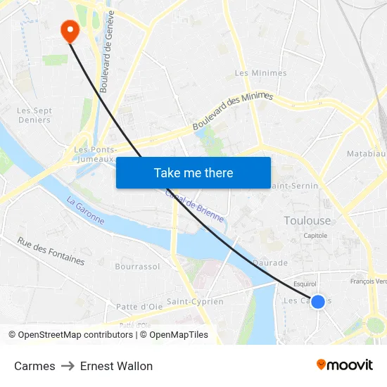 Carmes to Ernest Wallon map