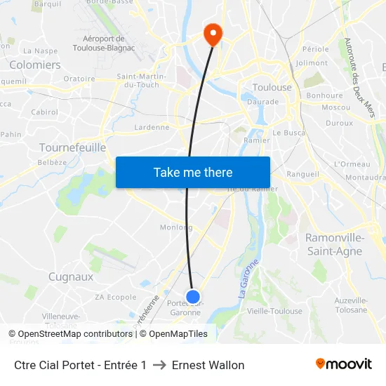Ctre Cial Portet - Entrée 1 to Ernest Wallon map