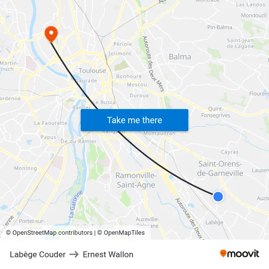 Labège Couder to Ernest Wallon map