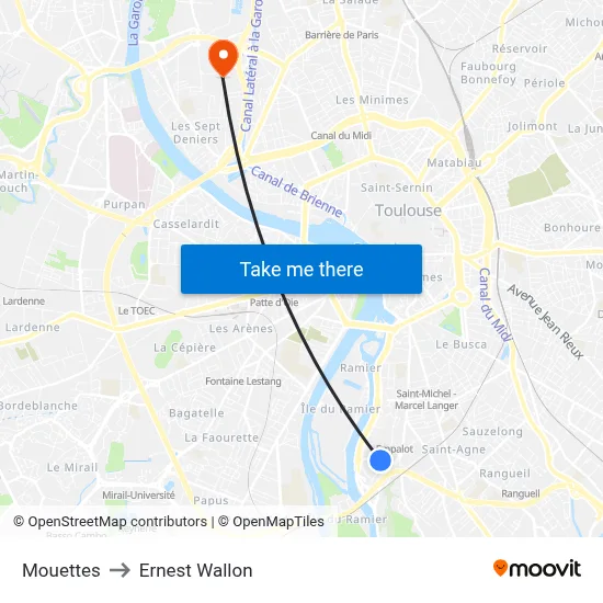 Mouettes to Ernest Wallon map