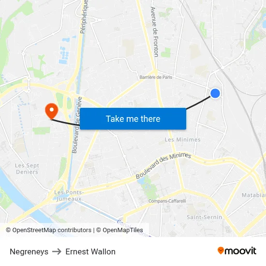 Negreneys to Ernest Wallon map