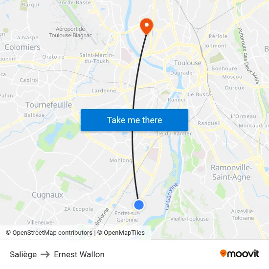 Saliège to Ernest Wallon map