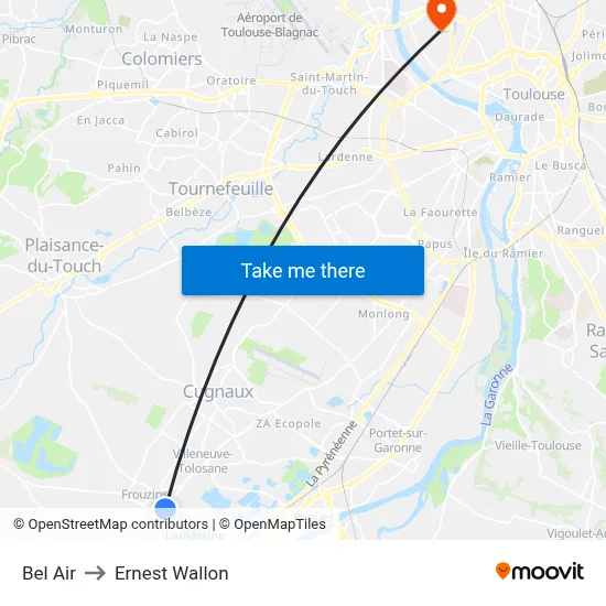 Bel Air to Ernest Wallon map