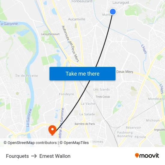 Fourquets to Ernest Wallon map