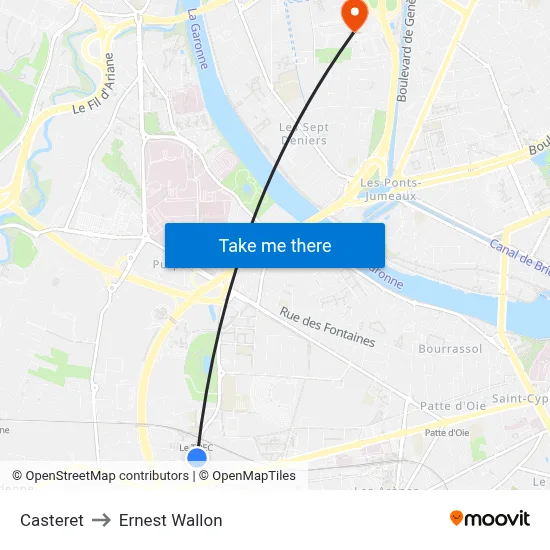 Casteret to Ernest Wallon map