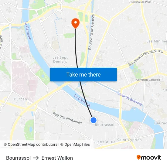 Bourrassol to Ernest Wallon map