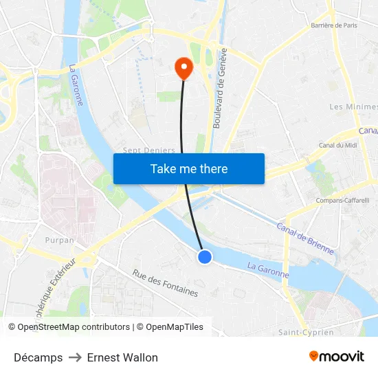 Décamps to Ernest Wallon map