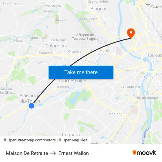 Maison De Retraite to Ernest Wallon map