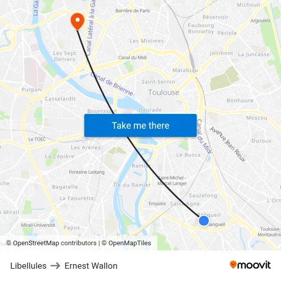 Libellules to Ernest Wallon map