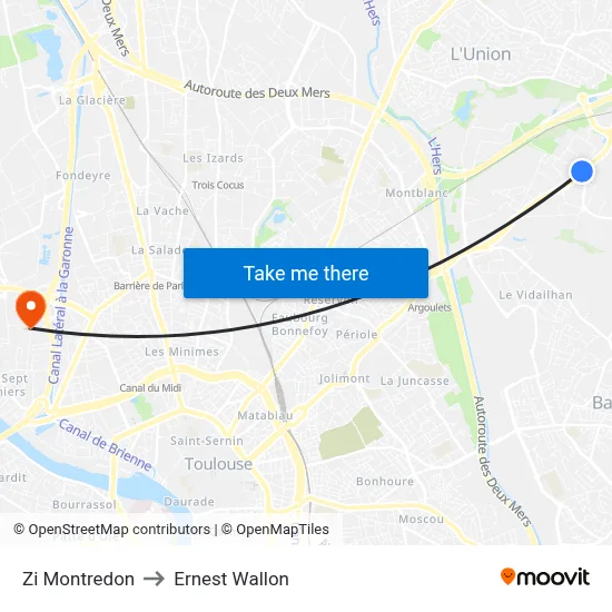 Zi Montredon to Ernest Wallon map