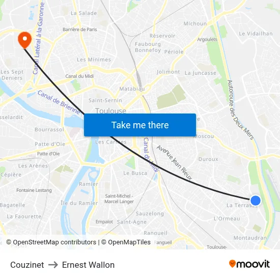 Couzinet to Ernest Wallon map