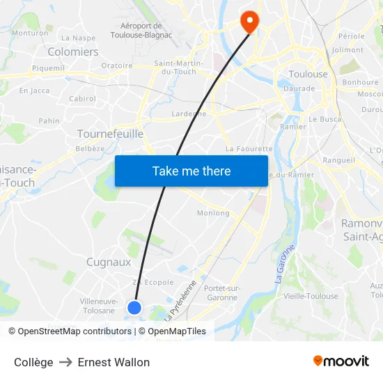 Collège to Ernest Wallon map