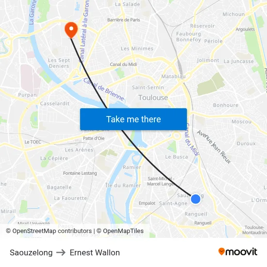 Saouzelong to Ernest Wallon map