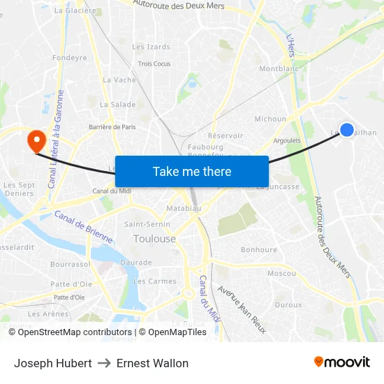 Joseph Hubert to Ernest Wallon map