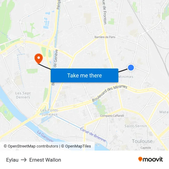 Eylau to Ernest Wallon map
