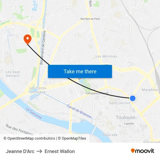 Jeanne D'Arc to Ernest Wallon map
