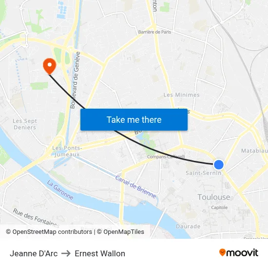 Jeanne D'Arc to Ernest Wallon map