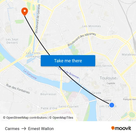 Carmes to Ernest Wallon map