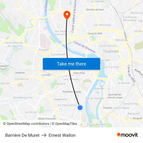 Barrière De Muret to Ernest Wallon map