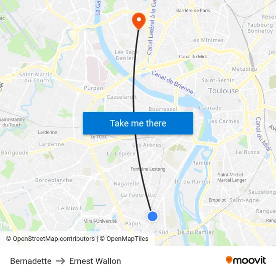 Bernadette to Ernest Wallon map