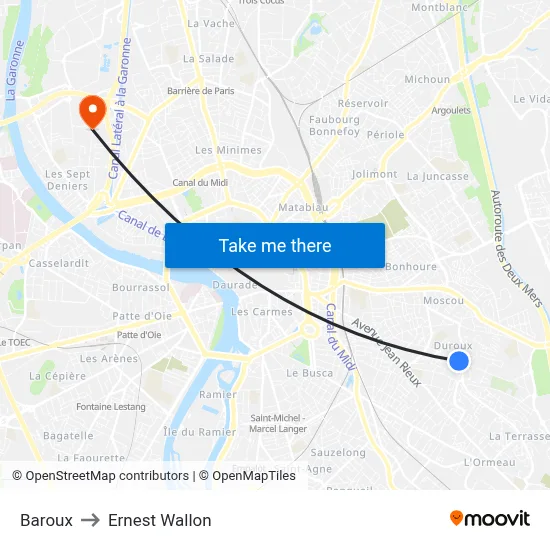 Baroux to Ernest Wallon map