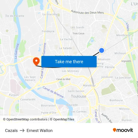 Cazals to Ernest Wallon map