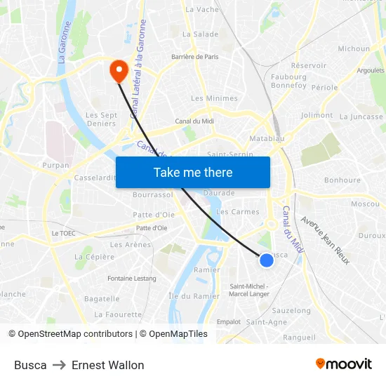 Busca to Ernest Wallon map