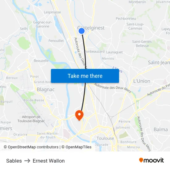 Sables to Ernest Wallon map