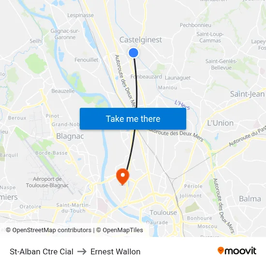 St-Alban Ctre Cial to Ernest Wallon map