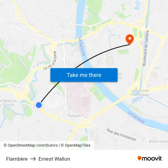 Flambère to Ernest Wallon map