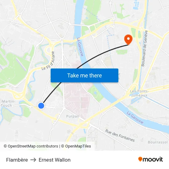 Flambère to Ernest Wallon map