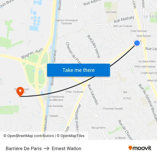 Barrière De Paris to Ernest Wallon map
