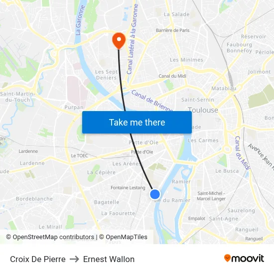 Croix De Pierre to Ernest Wallon map