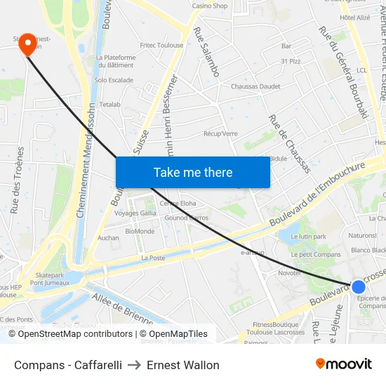 Compans - Caffarelli to Ernest Wallon map
