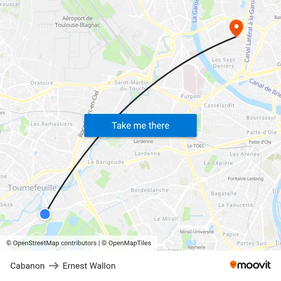 Cabanon to Ernest Wallon map