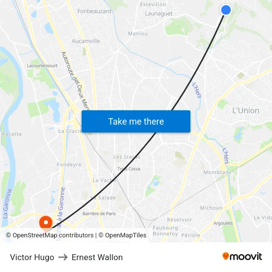 Victor Hugo to Ernest Wallon map