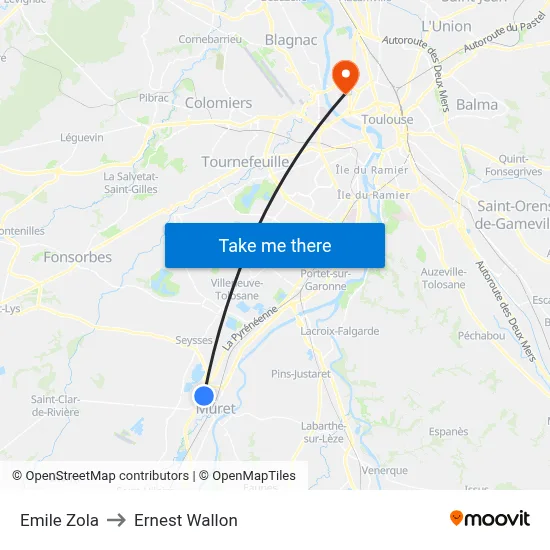 Emile Zola to Ernest Wallon map