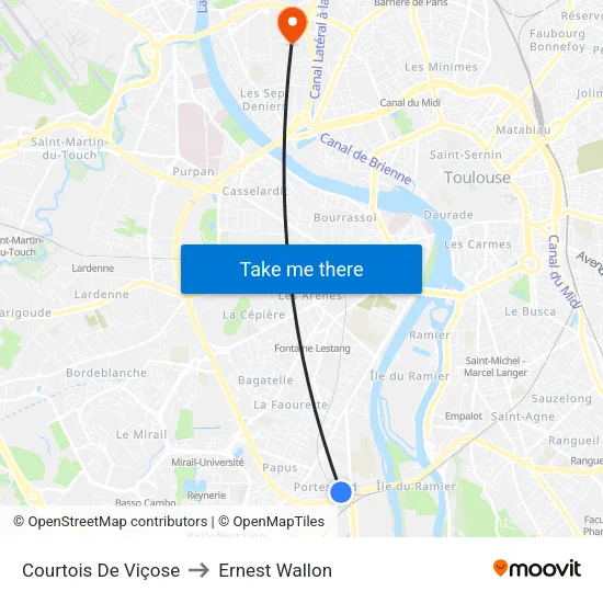 Courtois De Viçose to Ernest Wallon map
