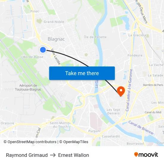 Raymond Grimaud to Ernest Wallon map