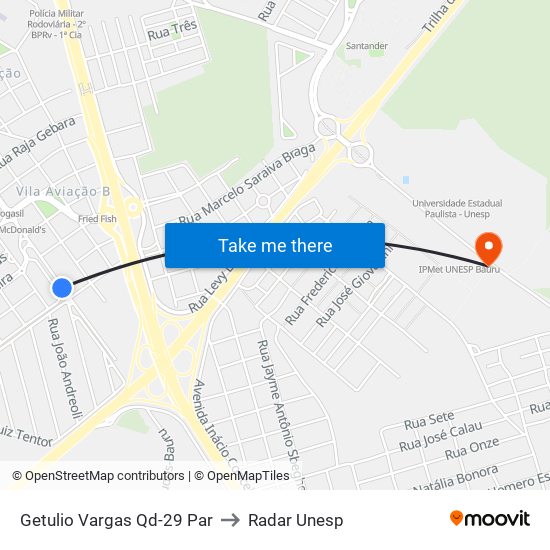 Getulio Vargas Qd-29 Par to Radar Unesp map