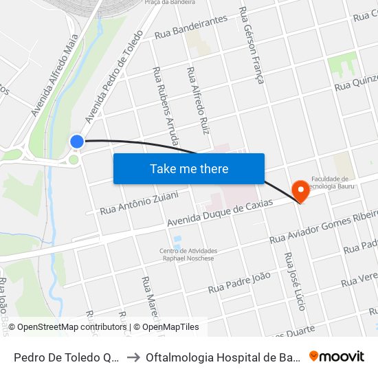 Pedro De Toledo Qd 05 Par to Oftalmologia Hospital de Base de Bauru map