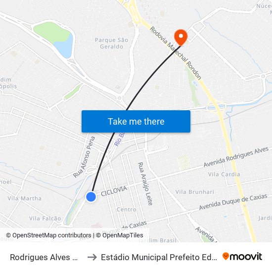 Rodrigues Alves Qd. 02 Par to Estádio Municipal Prefeito Edmundo Coube map