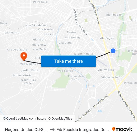 Nações Unidas Qd-39 Par to Fib Faculda Integradas De Bauru map