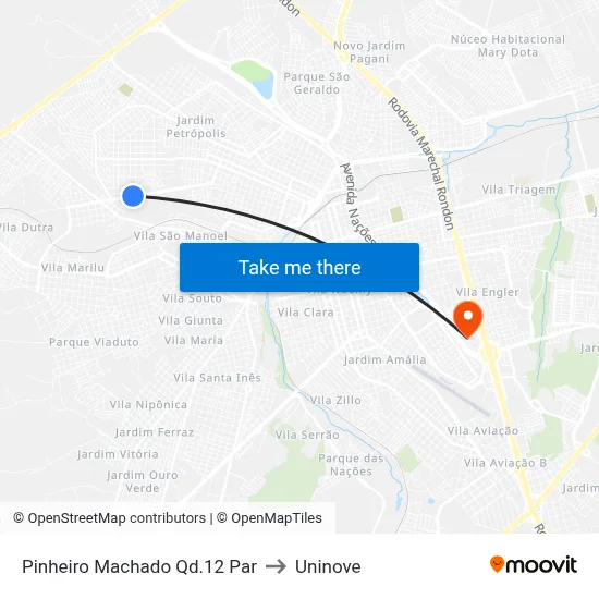 Pinheiro Machado Qd.12 Par to Uninove map