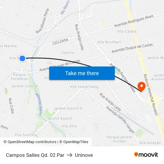 Campos Salles Qd. 02 Par to Uninove map
